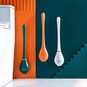 Soft Silicone Toilet Brushes with Hanging Holder Set Wall-Mounted Long Handled Cleaning Brush Hygienic Bathroom Accessories 2022