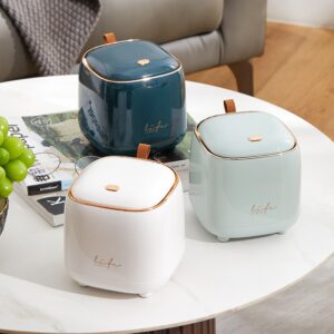 YOZWOO 2002 New Light Luxury Pressing Desktop Trash Can Double-layer Coffee Table Bomb Cover Small Storage Bucket
