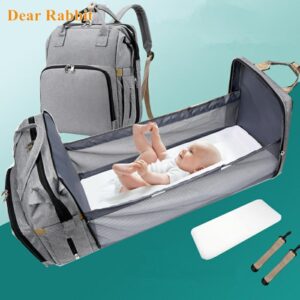 Diaper Bags Moms Backpack Multifunctional Baby Bed Bags Maternity Nursing Handbag Stroller Bag Nappy Large Capacity Mummy Bags